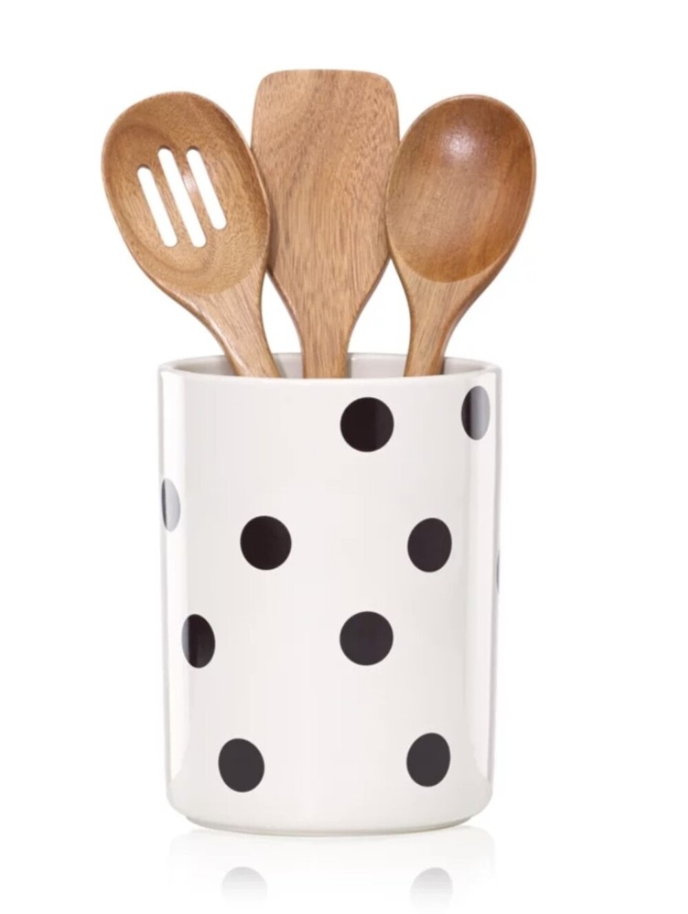 Lenox Kate Spade polka dot All In Good Taste crock utensil holder